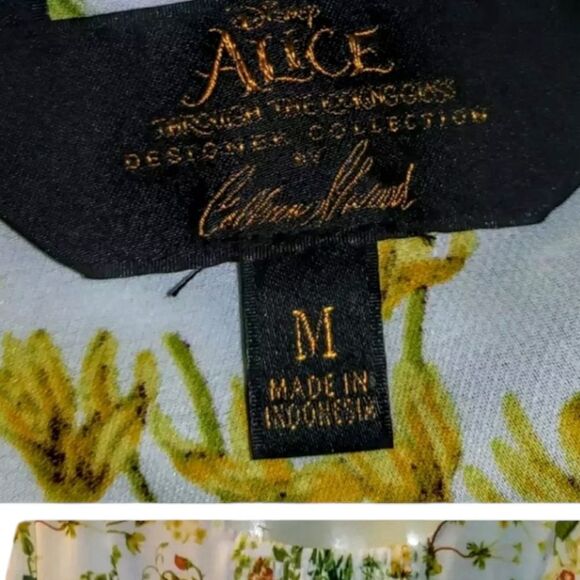 Disney Alice Through the Looking Glass Colleen Atwood White Floral Dress. Size M - Picture 3 of 4